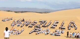"Pizarra Humana" en Médanos de Coro