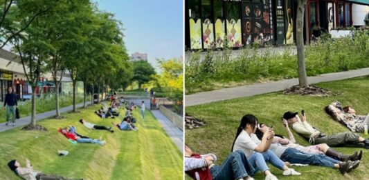 Shanghái: parque urbano empleados para dormir