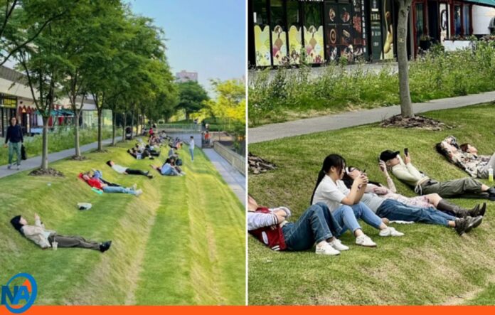 Shanghái: parque urbano empleados para dormir
