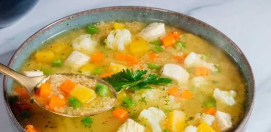 Sopa de pollo con vegetales