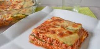 Lasaña de calabacín con carne molida