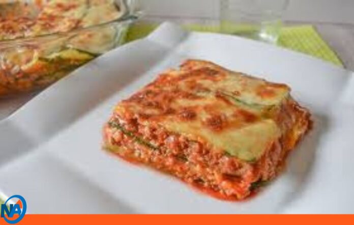 Lasaña de calabacín con carne molida Lasaña de calabacín con carne molida