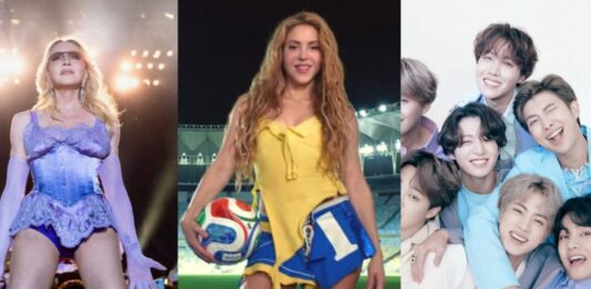 Shakira Madonna y BTS en el Mundial
