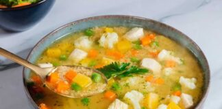 sopa de pollo con verduras