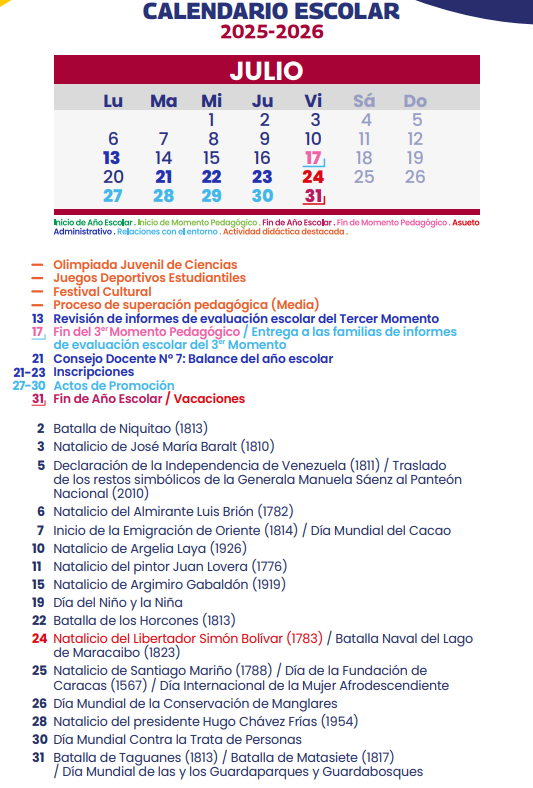 Ministerio Educación fin año escolar 2026 1-1