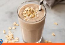 Batido natural de avena y miel