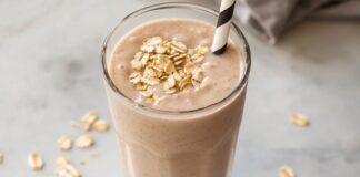 Batido natural de avena y miel