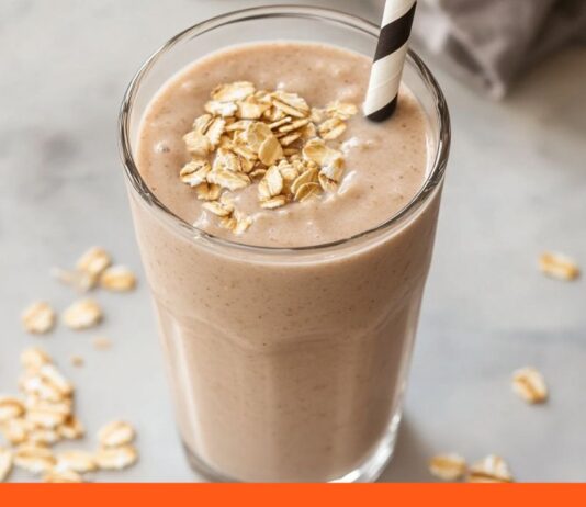 Batido natural de avena y miel