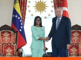 Delcy Rodríguez Recep Erdogan en Estambul