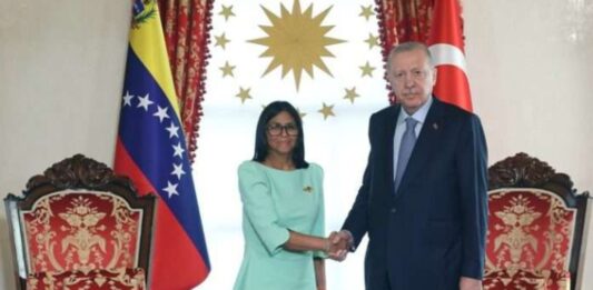 Delcy Rodríguez Recep Erdogan en Estambul