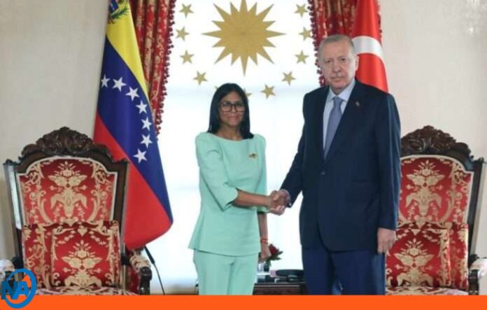 Delcy Rodríguez Recep Erdogan en Estambul