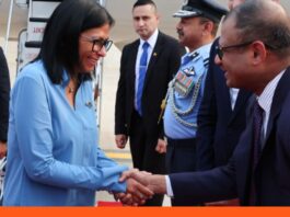 Delcy Rodríguez en la India