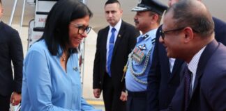 Delcy Rodríguez en la India