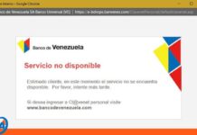 Usuarios caída plataforma Banco de Venezuela
