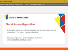 Usuarios caída plataforma Banco de Venezuela
