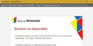 Usuarios caída plataforma Banco de Venezuela