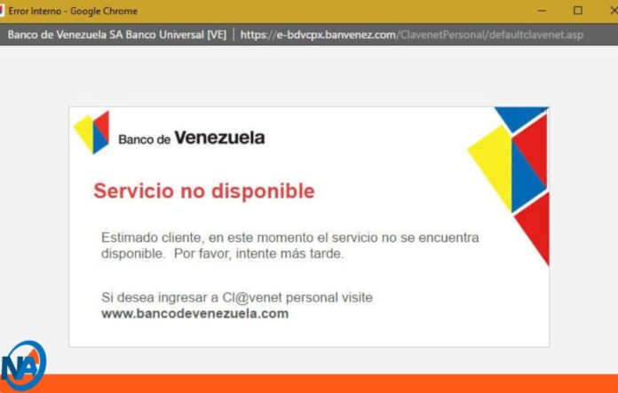 Usuarios caída plataforma Banco de Venezuela Usuarios caída plataforma Banco de Venezuela