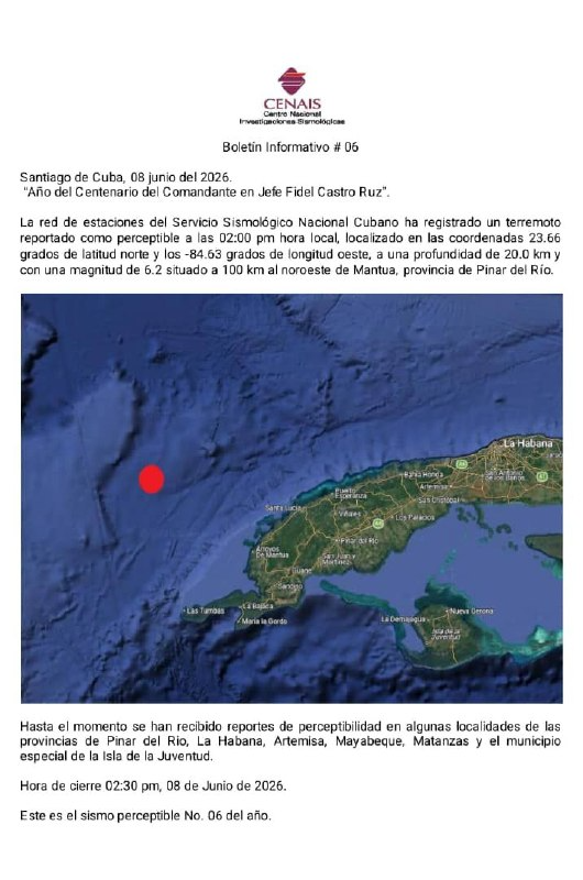 Sismo de magnitud 6.2 Cuba 1-1