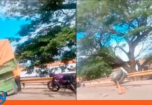 gandola perdió ruedas Autopista Sur