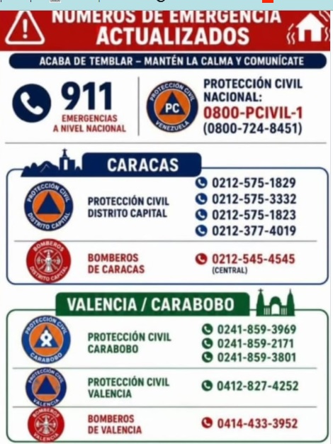 numeros emergencia venezuela