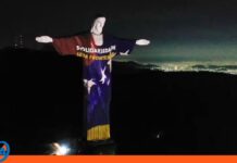 El Cristo Redentor se ilumina en solidaridad con Venezuela por sismos Cristo Redentor solidaridad Venezuela