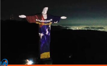 El Cristo Redentor se ilumina en solidaridad con Venezuela por sismos Cristo Redentor solidaridad Venezuela