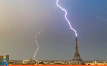 Impresionante rayo impacta la Torre Eiffel durante una tormenta eléctrica en París Rayo Torre Eiffel
